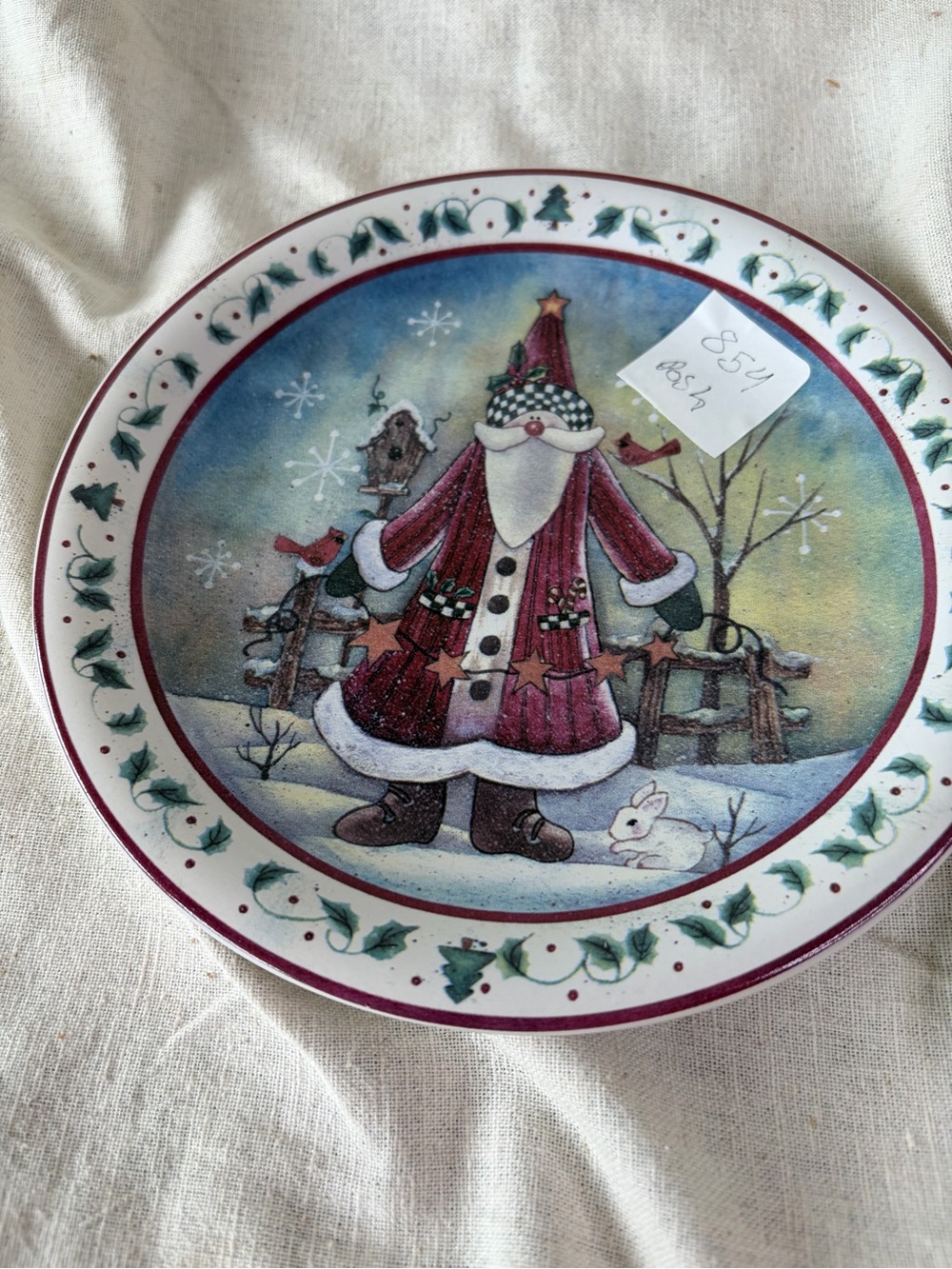 White Ceramic Plate - Hand Washing Recommended